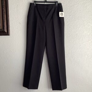 Anne Klein Black Classic Straight-Leg Dress Pants